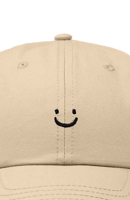 Dalix Lil Smile Embroidered Casual Hat In Khaki