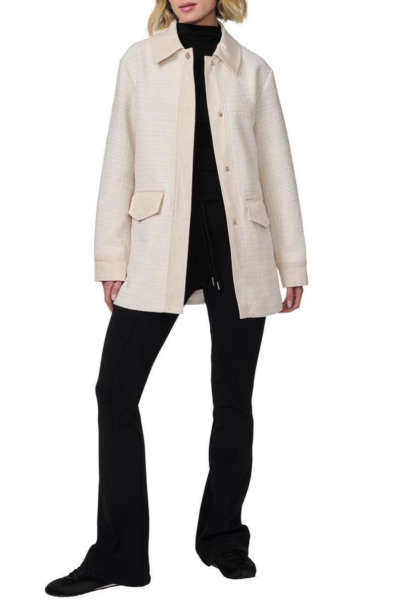 Bernardo Tweed Shirt Jacket, Alternate, color, Bone Combo
