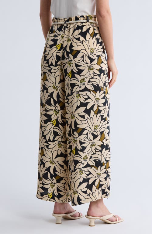 Adrianna Papell Airflow Floral Wide Leg Pants In Black