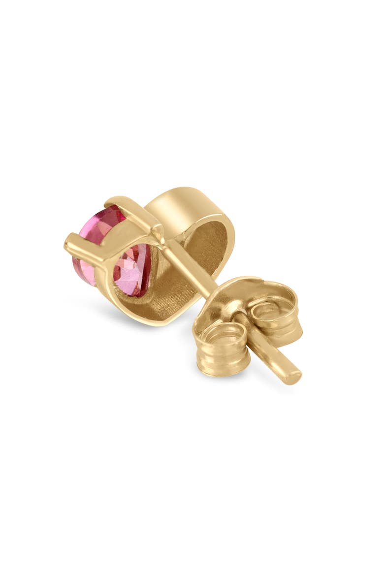 14K Yellow Gold Pink Topaz Heart Stud Earrings, Alternate, color, 14KY