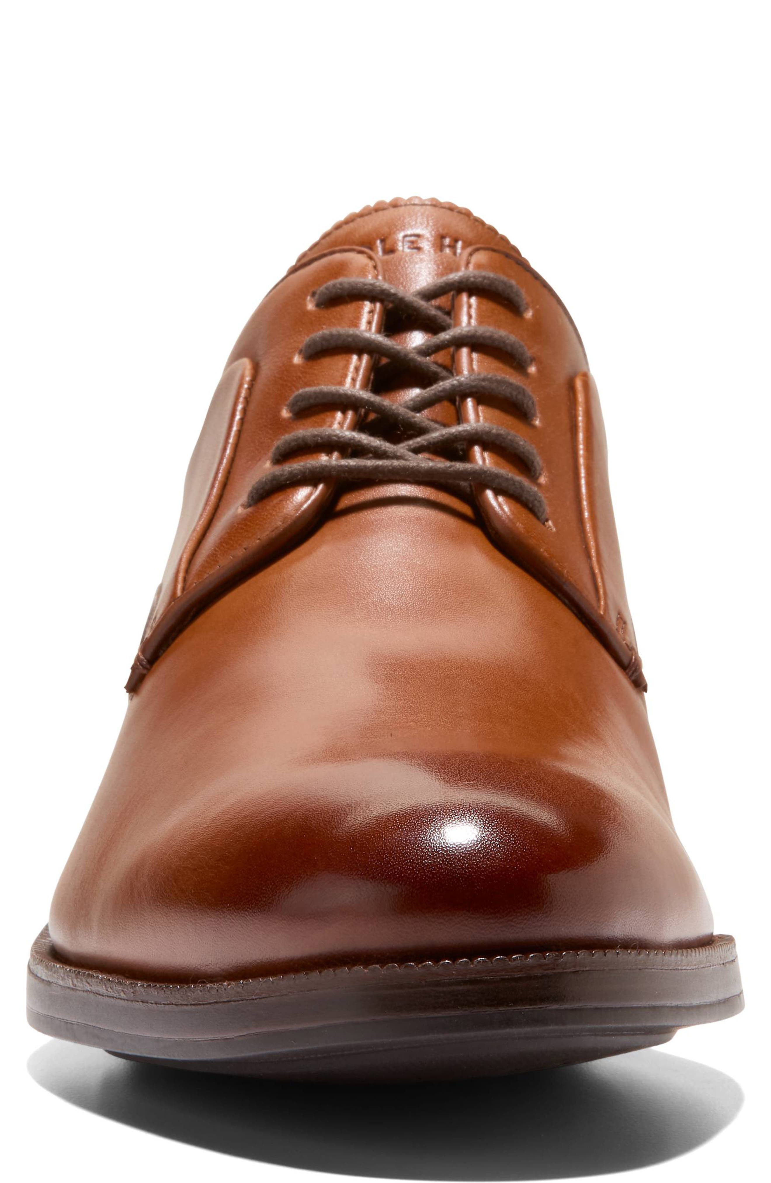 Dean Plain Toe Leather Derby, Alternate, color, BRITISH TAN BLACK