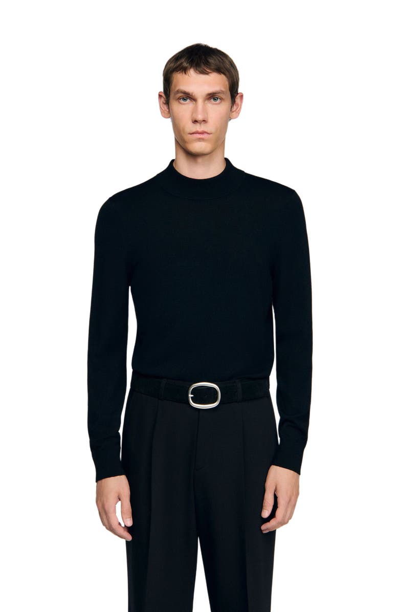 SANDRO Wide leather belt, Alternate, color, 