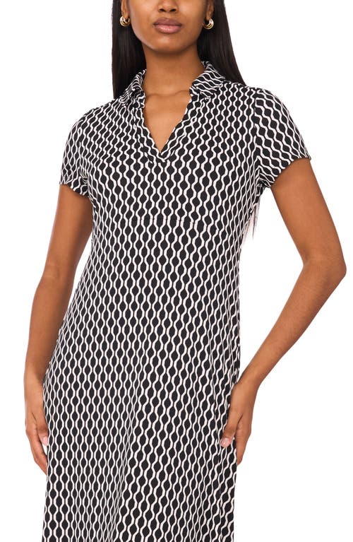 Halogenr Halogen(r) Allover Print Spread Collar A-line Dress In Blue