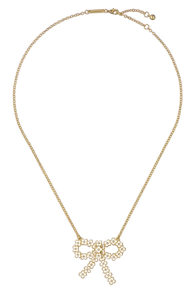 Bonnell Bouquet Bow Pendant Necklace, Alternate, color, METALLIC GOLD