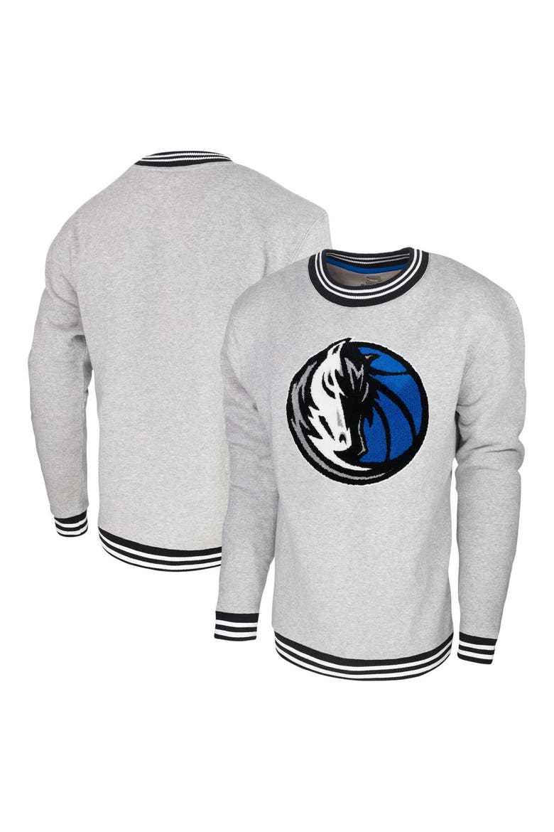 Men's Stadium Essentials Heather Gray Dallas Mavericks Club Level Pullover Sweatshirt, Alternate, color, Heather Gray