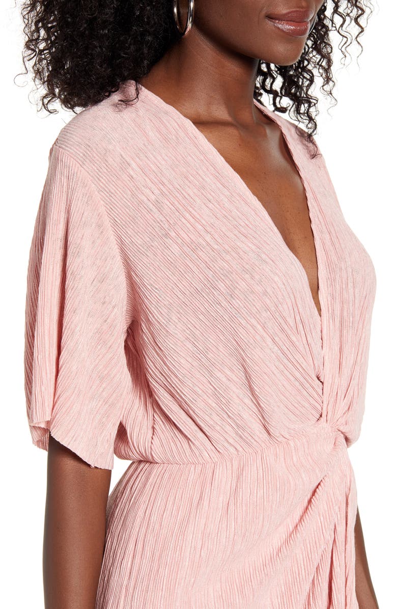 All in Favor Dolman Plissé Midi Dress, Alternate, color,