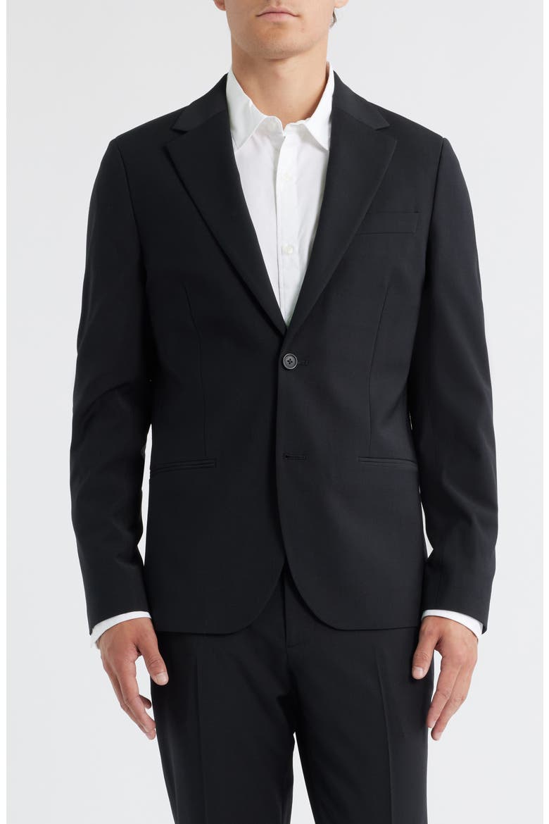 Skinny Fit Black Suit Jacket, Alternate, color, BLACK CAVIAR