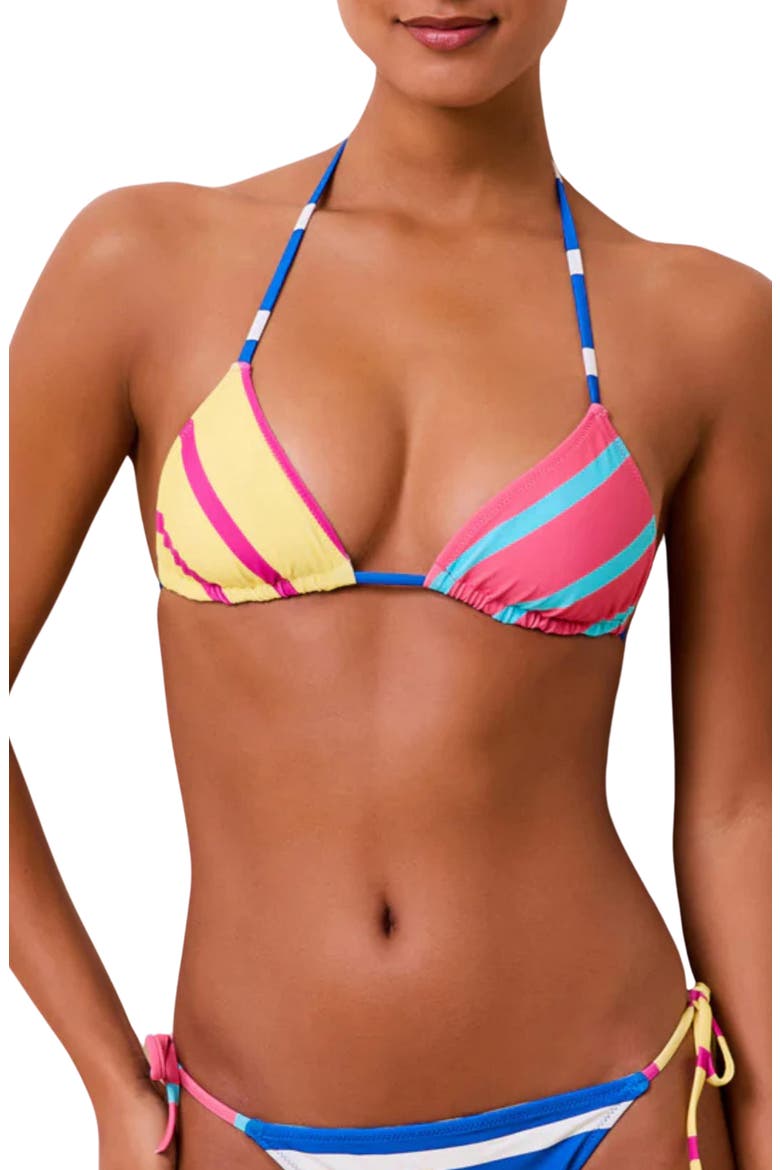 The Iris Reversible Triangle Bikini Top, Main, color, COLORBLOCK STRIPE