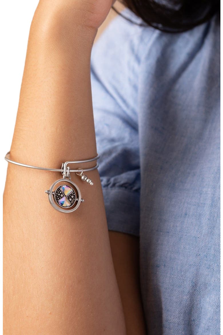 Harry Potter™ Time Turner Spinner Charm Bangle Bracelet, Alternate, color, Silver