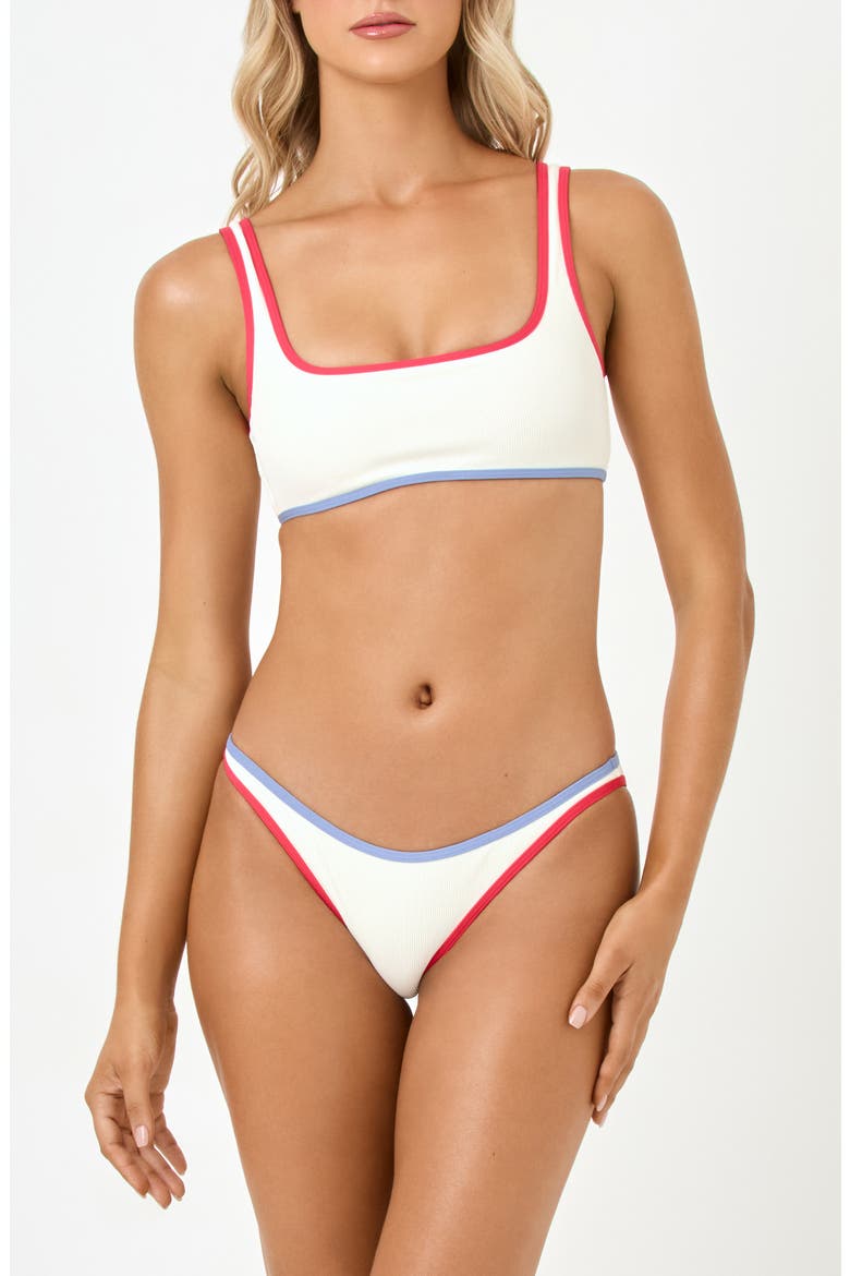 Prince Square Neck Swim Top, Alternate, color, CREAM/ POUT/ CHAM