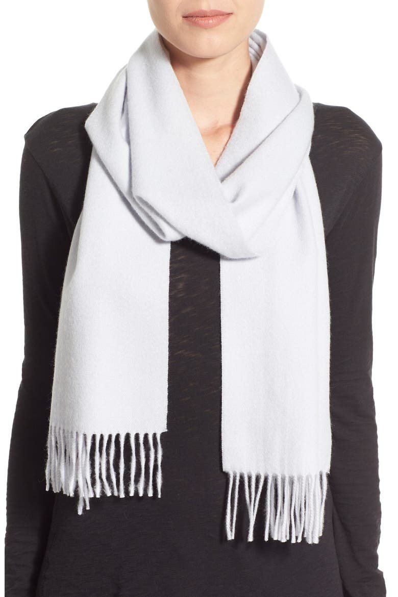Solid Woven Cashmere Scarf, Main, color, GREY DAWN