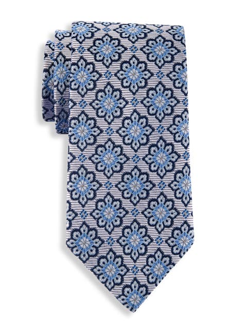 Big & Tall Diamond Medallion Silk Tie