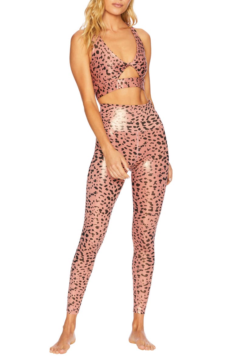 Piper High Waist Leggings, Alternate, color, OLD ROSE LEOPARD