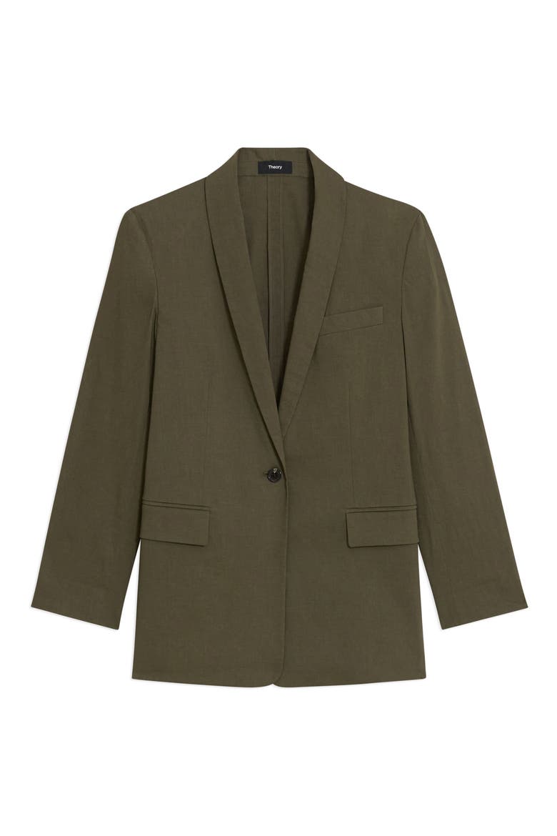 Good Shawl Collar Linen Blend Blazer, Alternate, color, DARK OLIVE