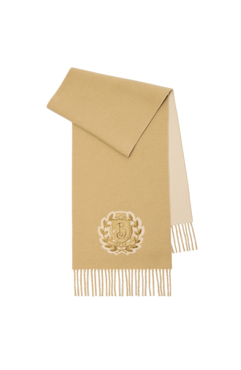 Burberry B Crest Cashmere Scarf, Main, color, Sand Beige