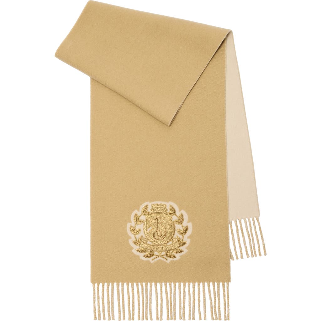 Burberry B Crest Cashmere Scarf In Brown