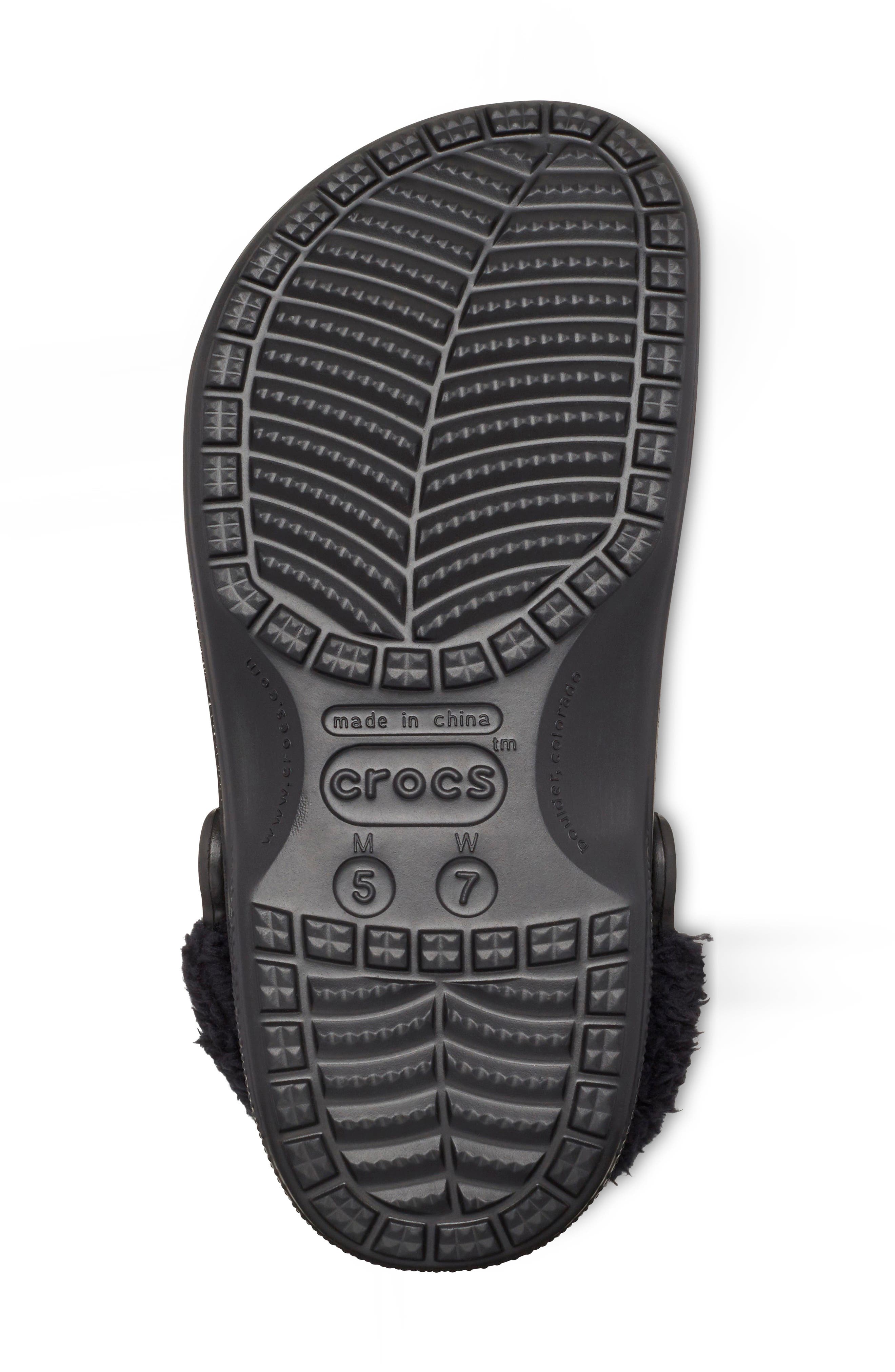 CROCS Baya Faux Fur Lined Clog, Alternate, color, Black