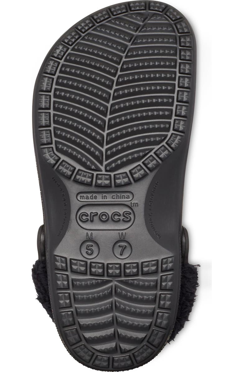 CROCS Baya Faux Fur Lined Clog, Alternate, color, Black