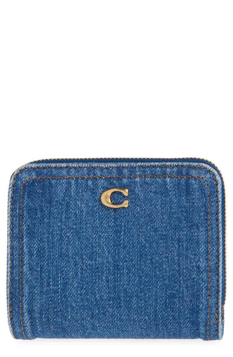 COACH Denim Bifold Wallet, Main, color, 