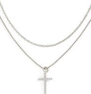 Mint & Lily Dainty Cable Necklace with Pave Cross Chain Necklace Stacking Set