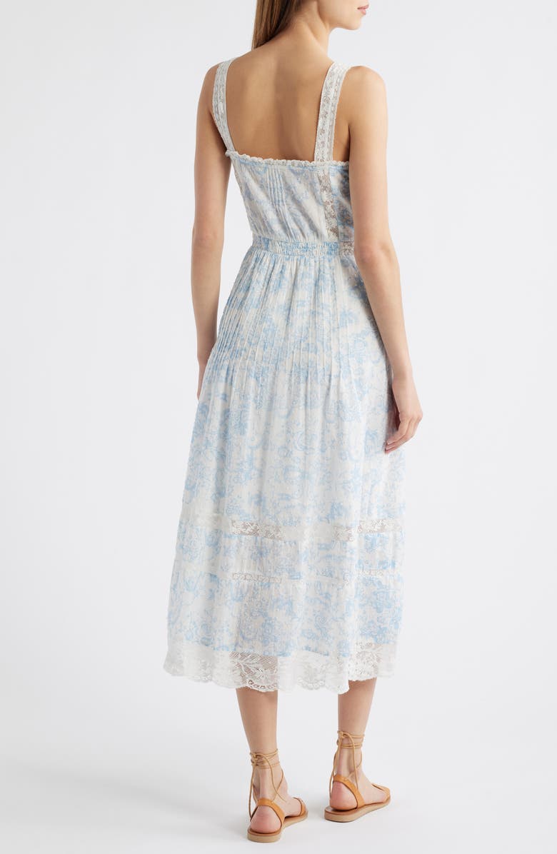 LoveShackFancy Judalon Lace A-Line Dress, Alternate, color, Blue Cove