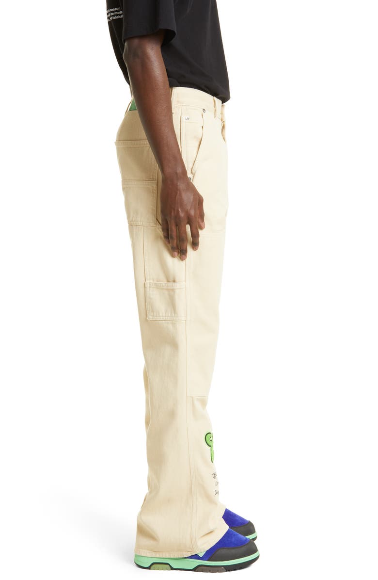 Off-White Vars Hamer Logo Patch Flare Leg Carpenter Pants, Alternate, color, 