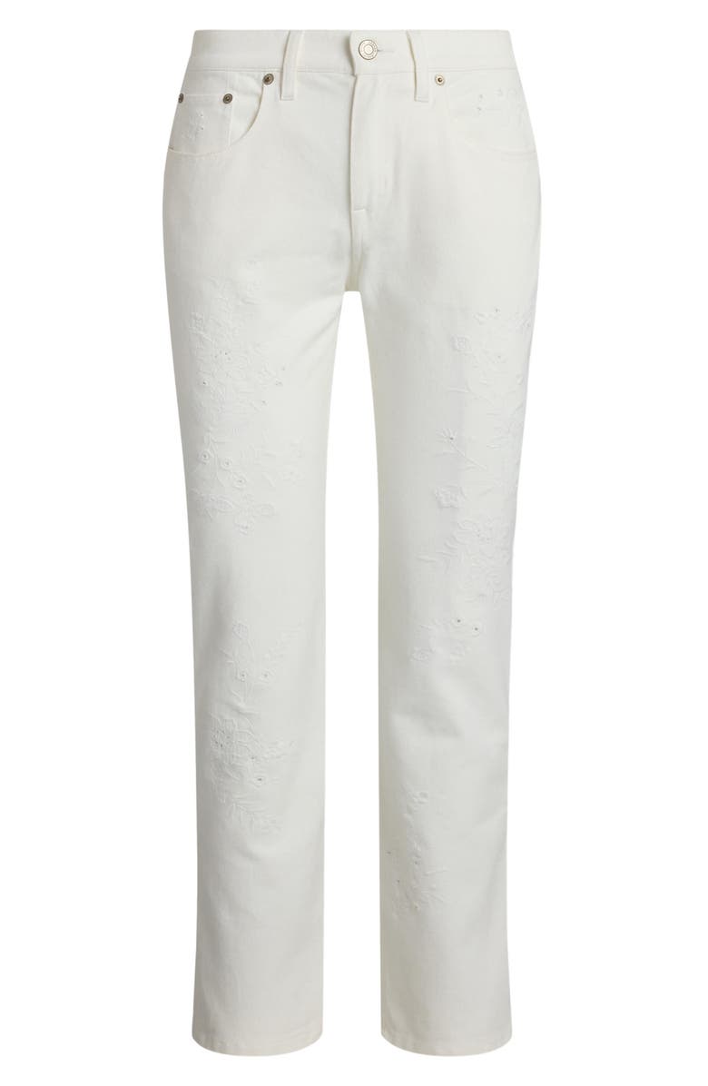 Lauren Ralph Lauren Relaxed Tapered Ankle Jeans, Alternate, color, White Wsh