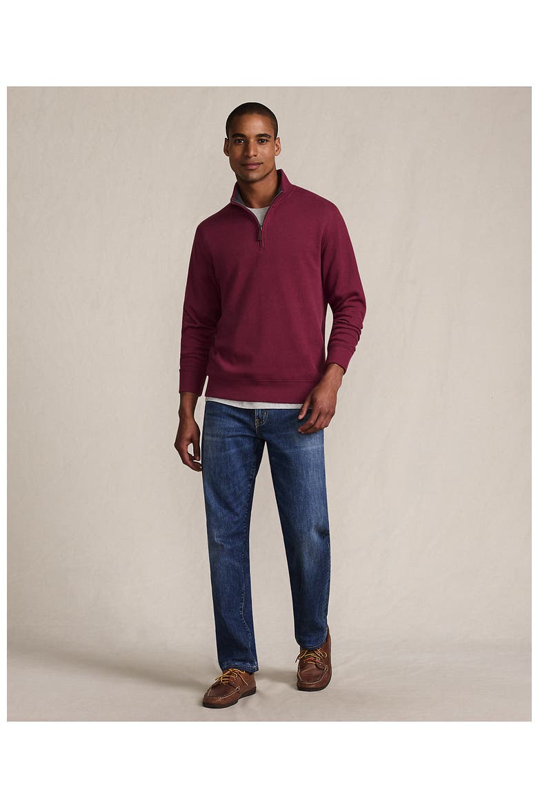 Bedford Rib Quarter Zip Pullover Sweater, Alternate, color, Burgundy Spritz