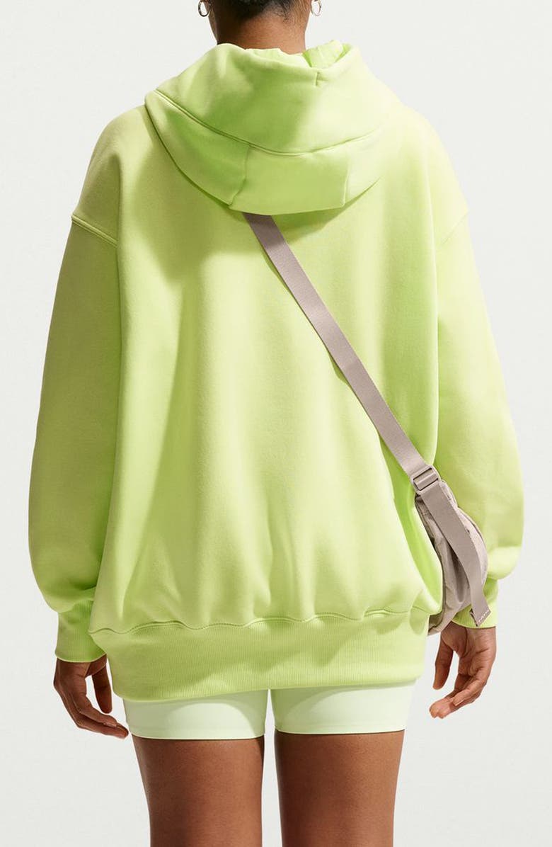 Nike Oversize Brushed Cotton Blend Fleece Hoodie, Alternate, color, 736 Ltlmtw/Smtwht