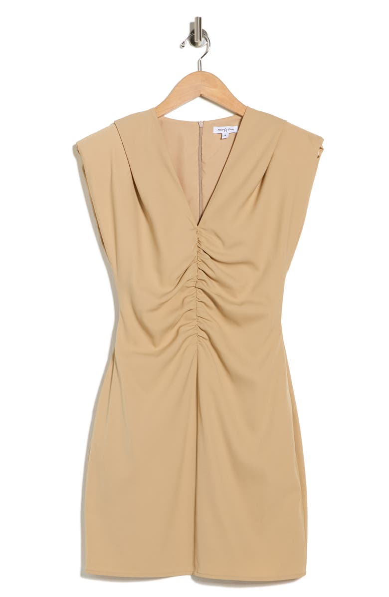 AREA STARS Quora Short Dress, Alternate, color, Tan