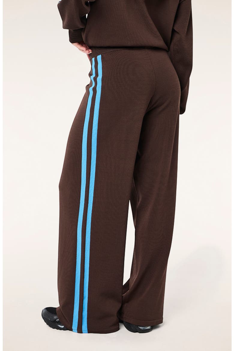 Retreat Stripe Wide Leg Track Pants, Alternate, color, COFFEE/ MARINA