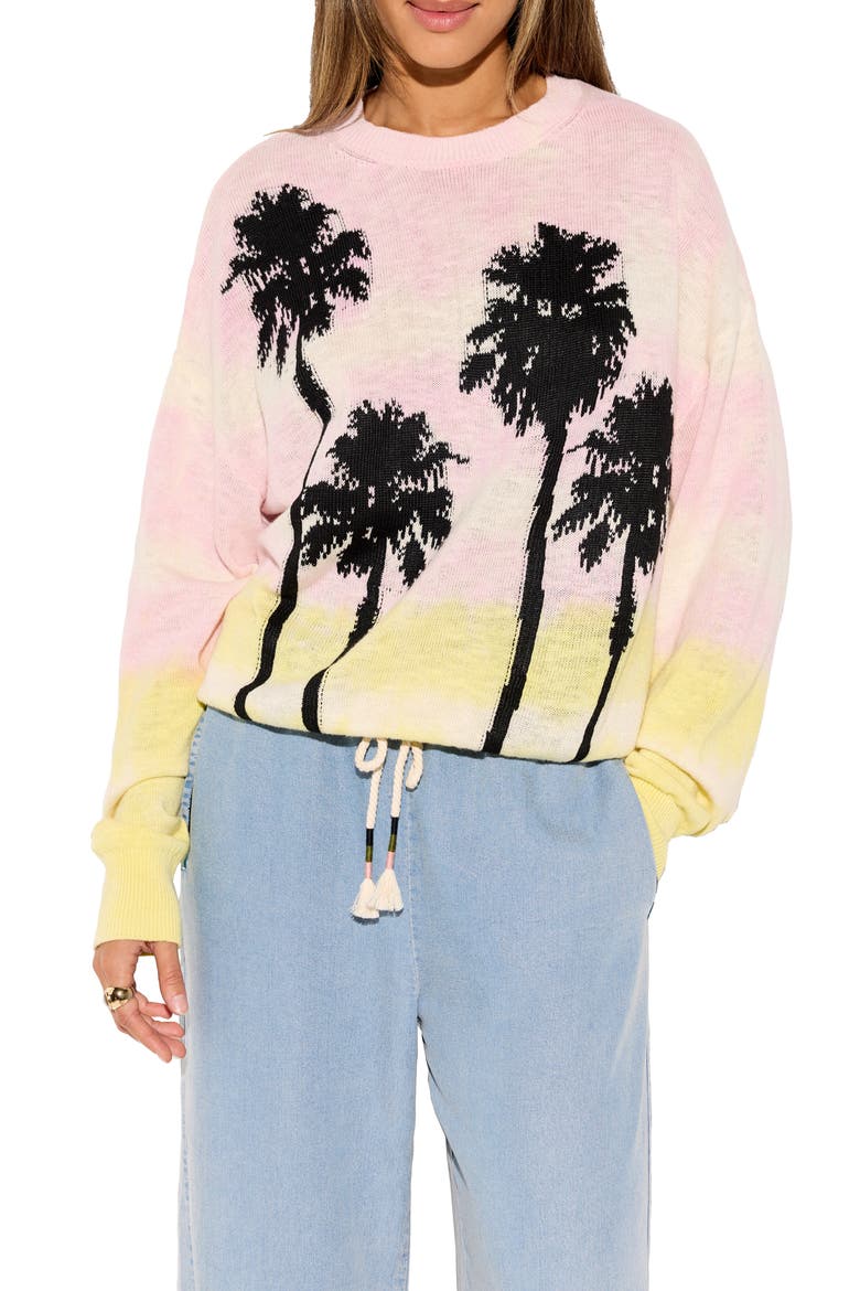 Summer Soul Venice Cotton & Linen Sweater, Main, color, PINK TIE DYE