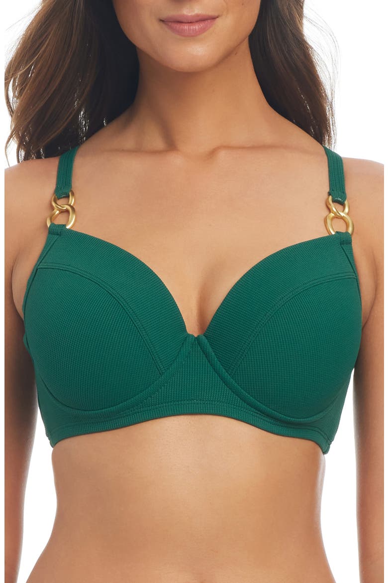 D-Cup Underwire Bikini Top, Main, color, PALMA