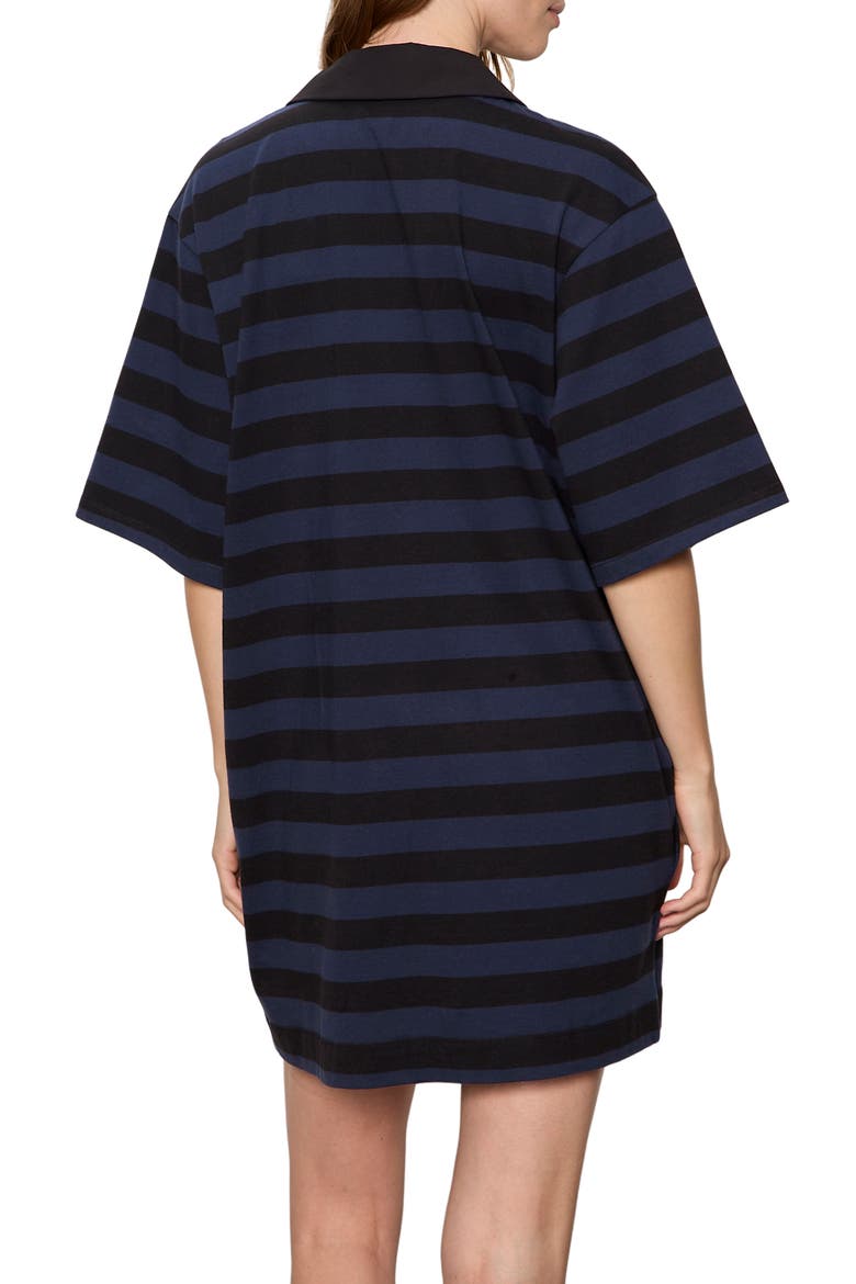 Stripe Organic Cotton Blend Minidress, Alternate, color, NAVY BLUE/ BLACK STRIPE