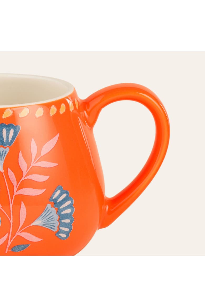 Floral Porcelain Mug 2 Pcs Set, Alternate, color, Blue-Orange