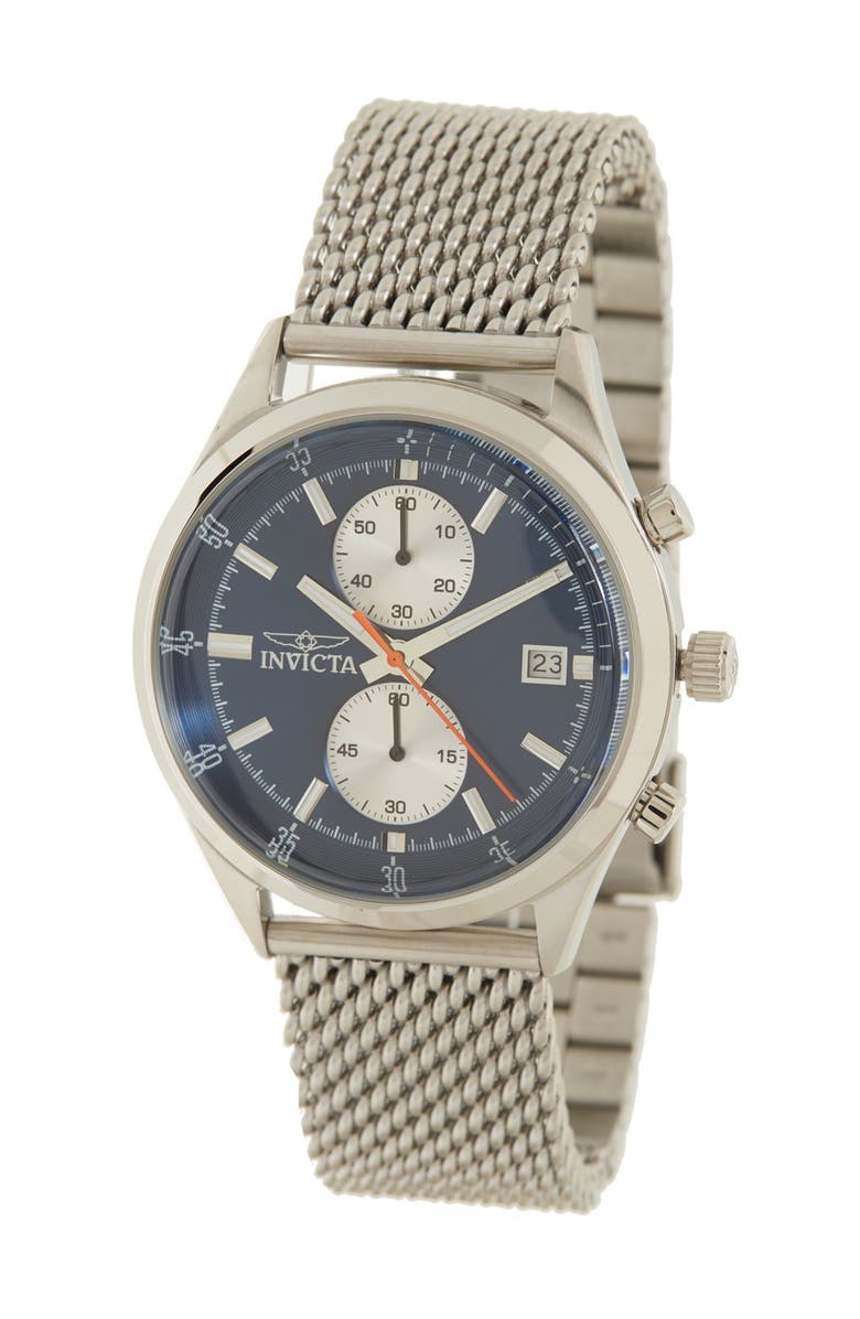 INVICTA Men's Pro Diver Chronograph Mesh Bracelet Watch, 43mm, Main, color, 