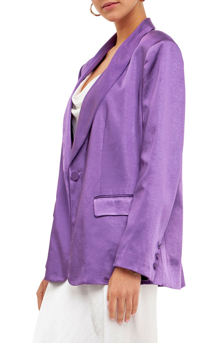 Endless Rose The Satin Blazer, Alternate, color, Purple