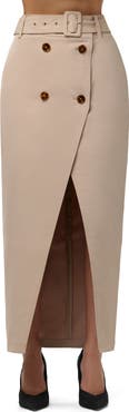Naked Wardrobe Trench Style Midi Skirt
