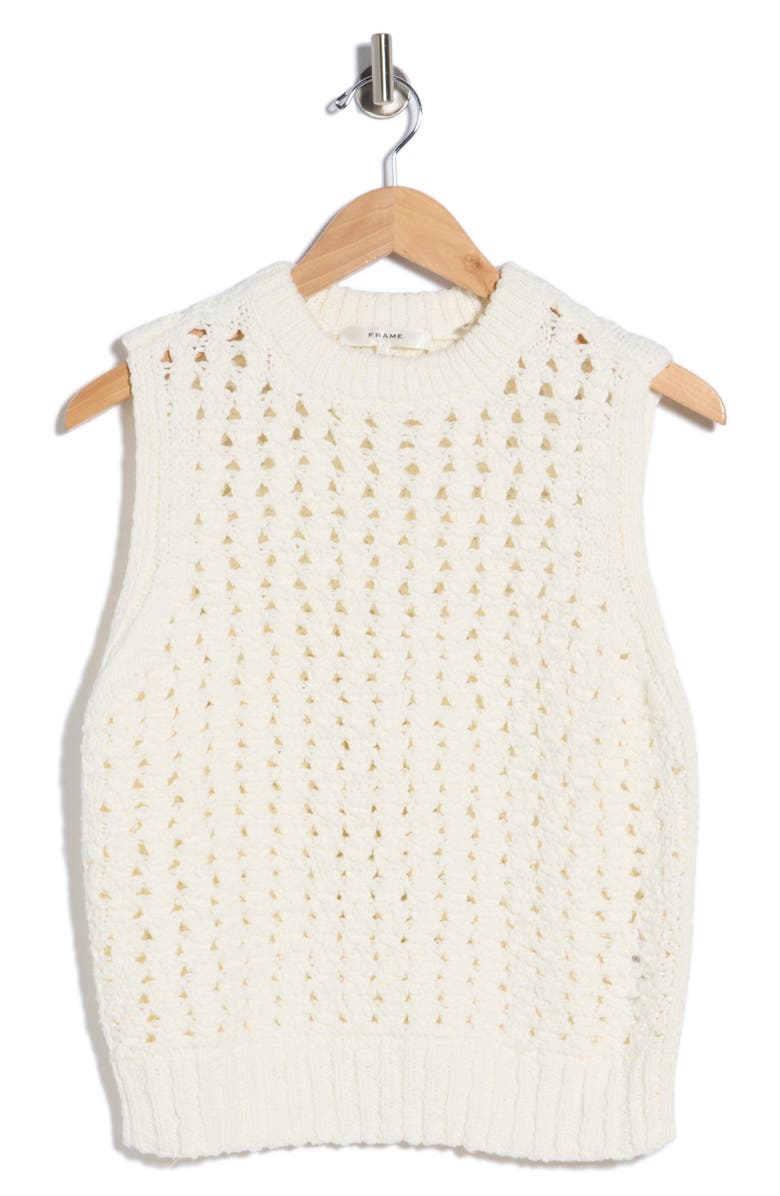 FRAME The Tape Yarn Sweater Vest, Main, color, Cream