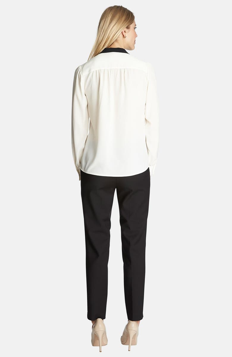 CeCe by Cynthia Steffe Contrast Bow Neck Blouse, Alternate, color,