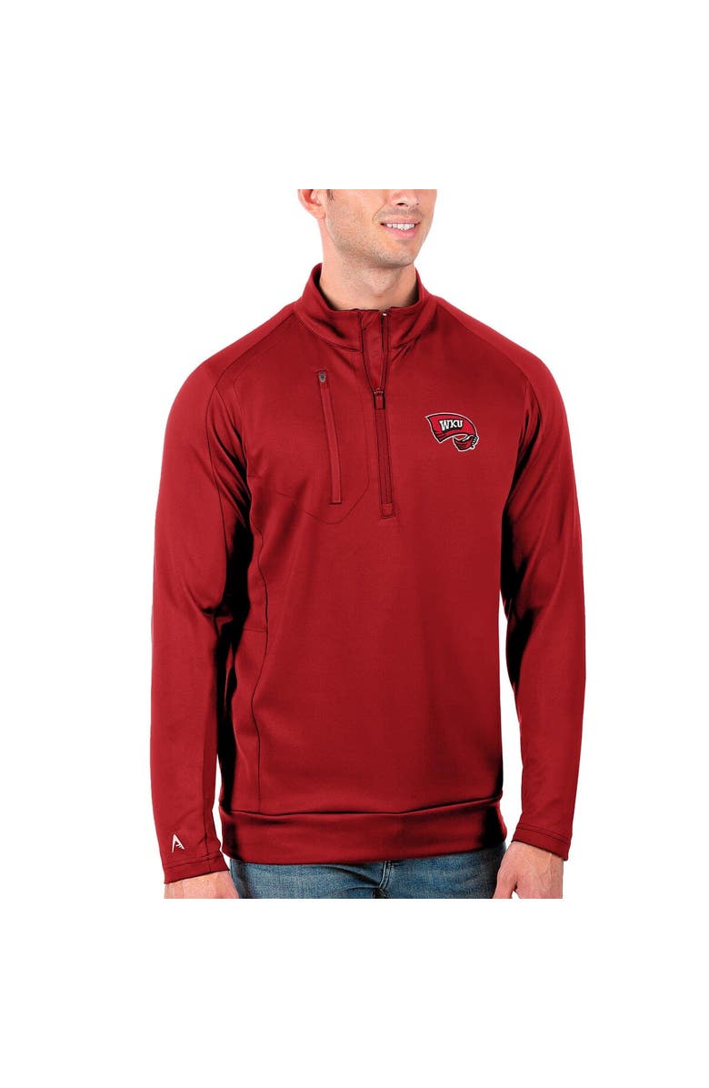 ANTIGUA Men's Antigua Red Western Kentucky Hilltoppers Generation Half-Zip Pullover Jacket, Main, color, Red