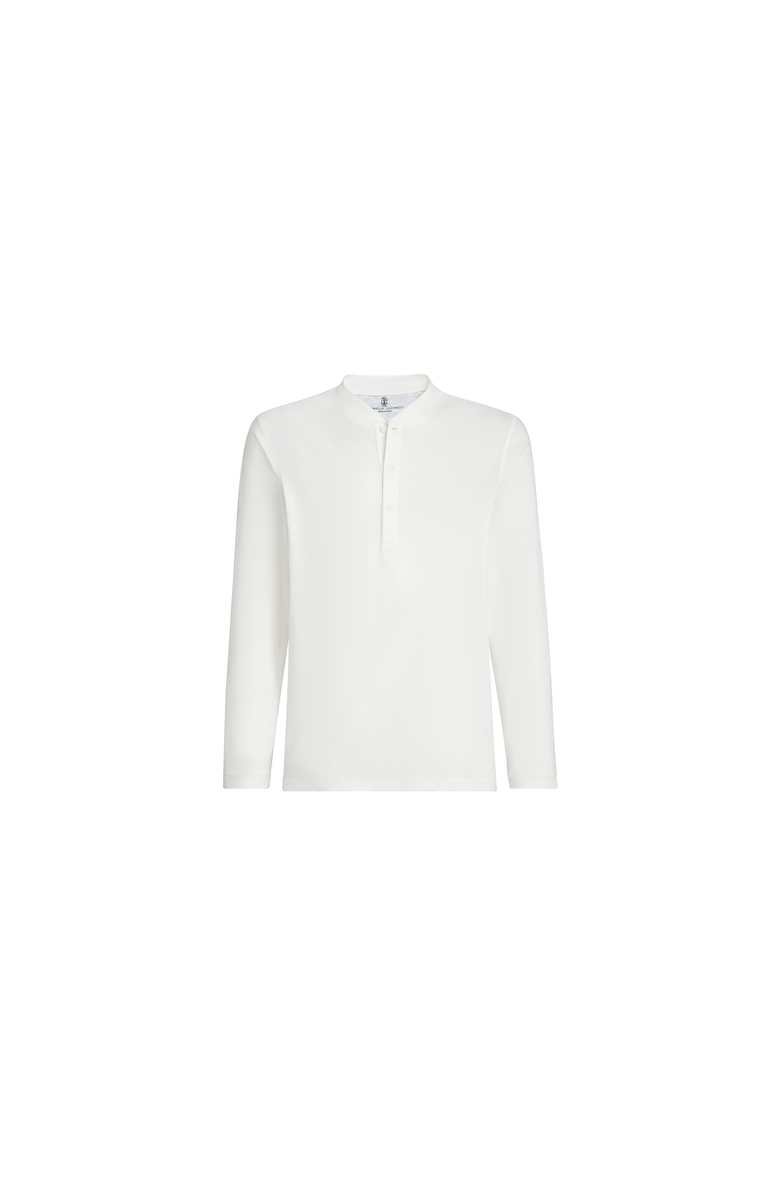 Brunello Cucinelli Henley collar T-shirt, Alternate, color, Off-White