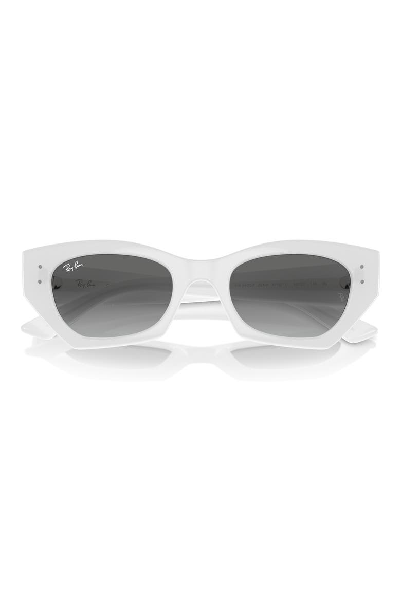 Zena 52mm Geometric Sunglasses, Main, color, GREY FLASH