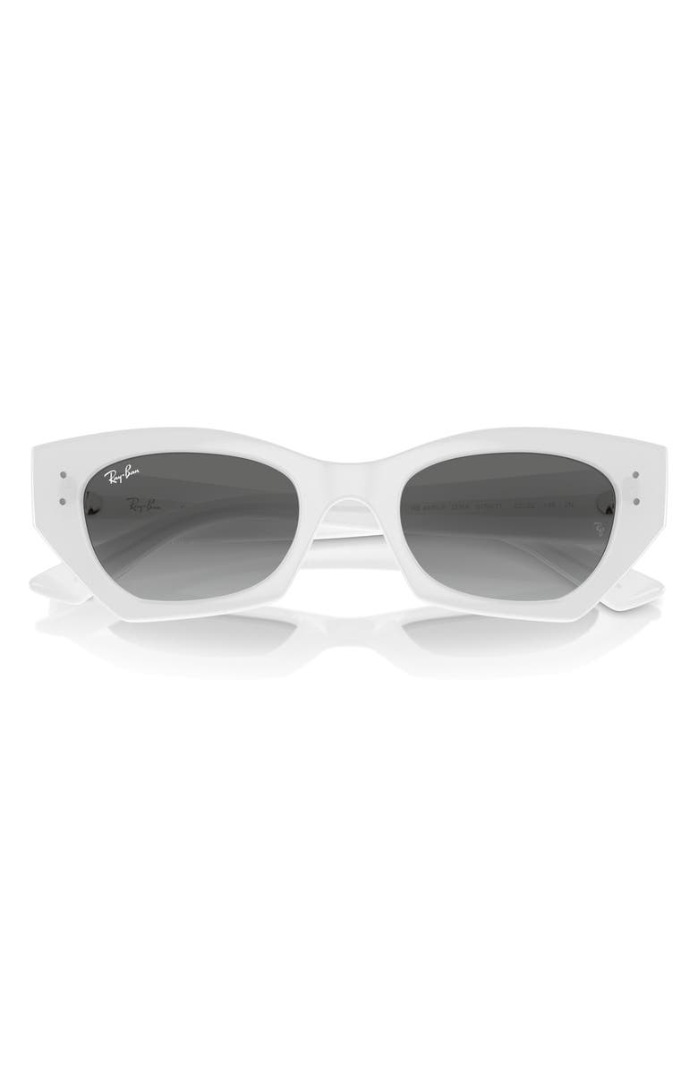 Ray-Ban Zena 52mm Geometric Sunglasses, Main, color, Grey Flash