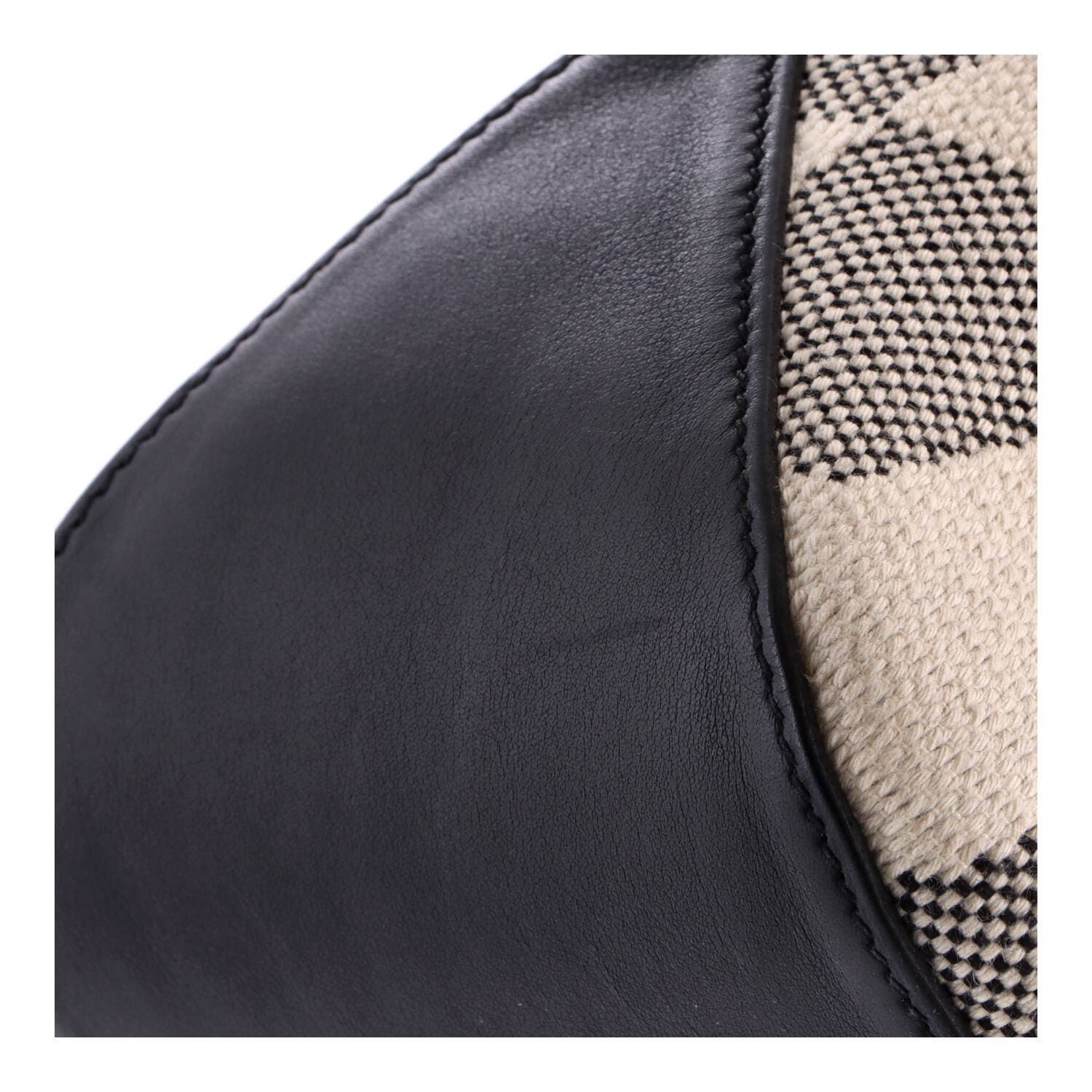 Cabas H en Biais Tote Canvas with Leather 40, Alternate, color, Noir