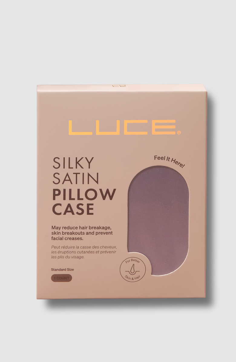 LUCE BEAUTY Silky Satin Pillow Case 2 Pieces, Alternate, color, Grey