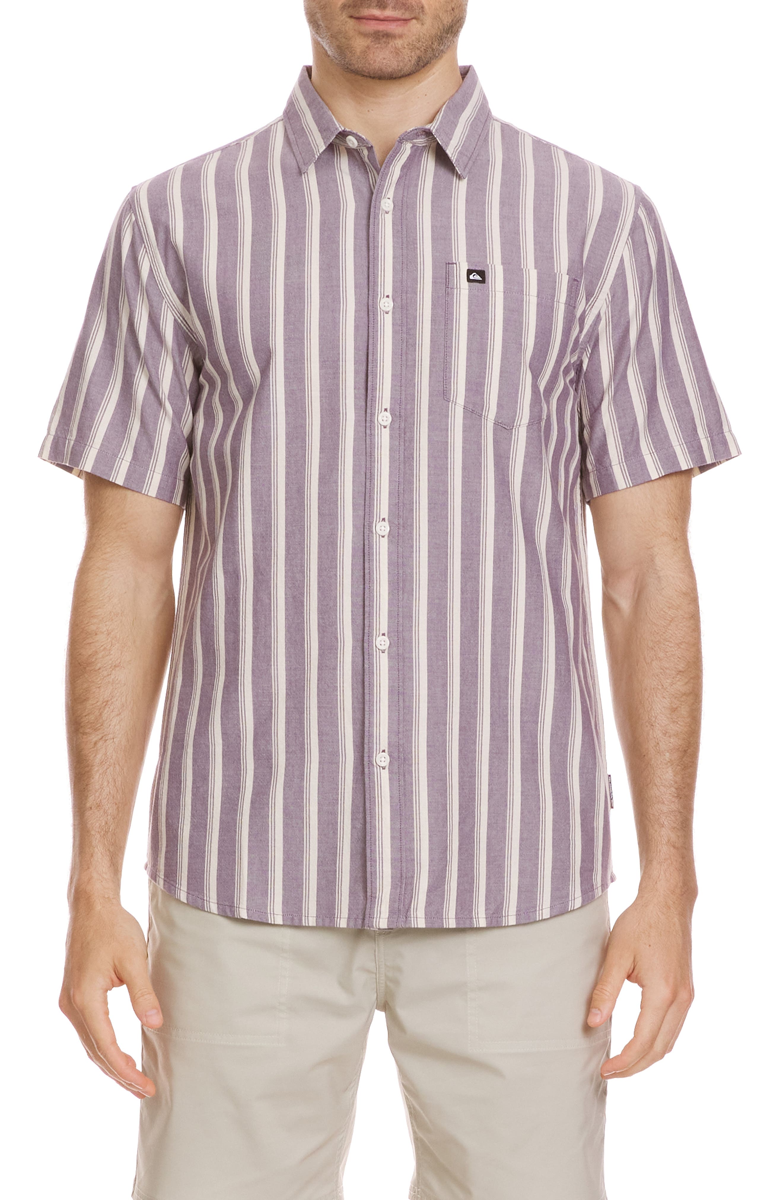 Quiksilver Oxford Stripe Classic Short Sleeve Button-Up Shirt