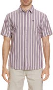 Quiksilver Oxford Stripe Classic Short Sleeve Button-Up Shirt