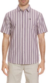 Quiksilver Oxford Stripe Classic Short Sleeve Button-Up Shirt