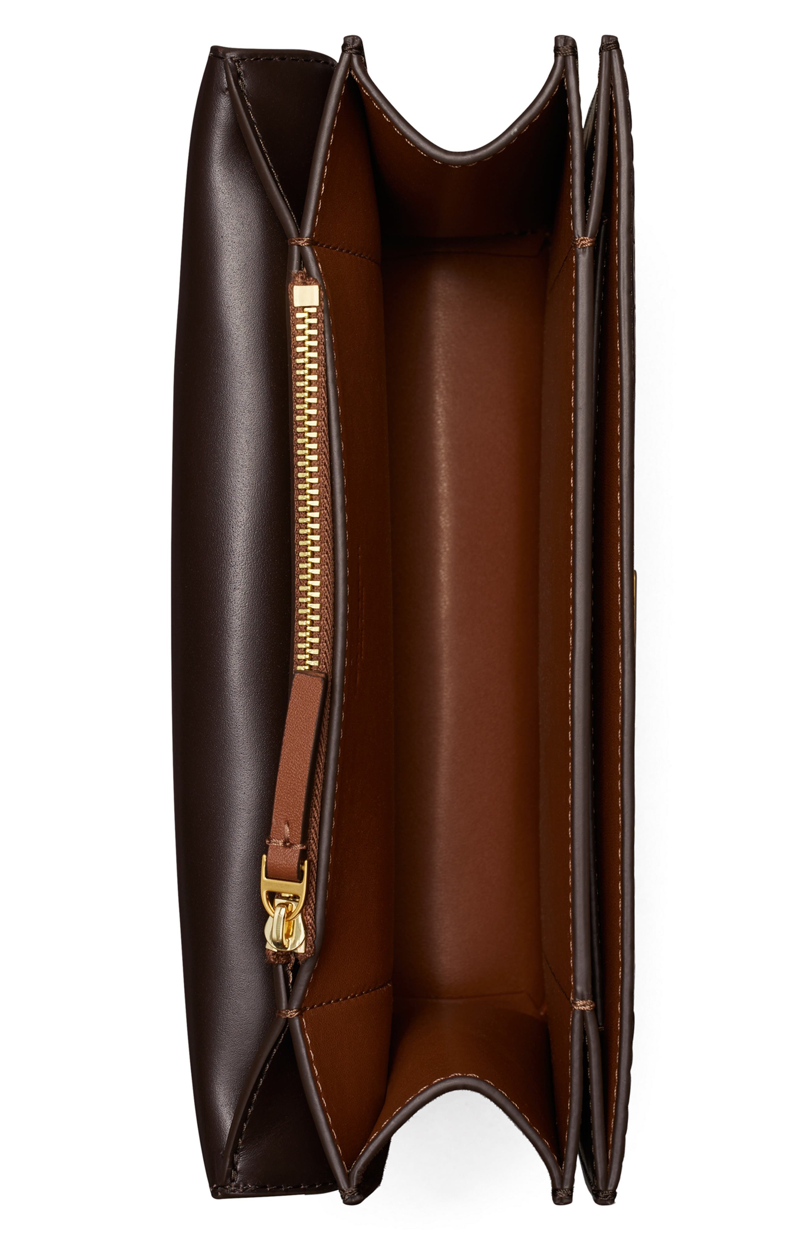 Tory Burch Eleanor Convertible Croc Embossed Leather Shoulder Bag, Alternate, color, 